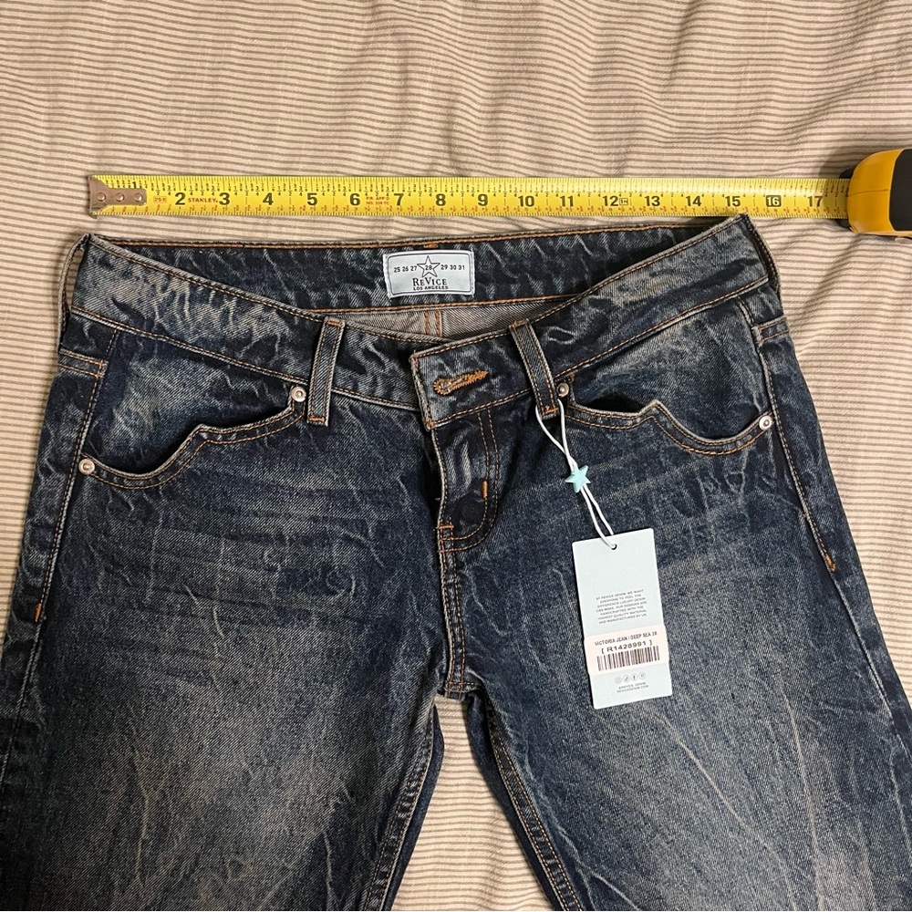 REVICE Victoria low rise flare Jeans in Deep Sea - Picture 6 of 7